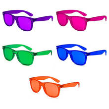 1 шт цветные терапевтические очки, цветные линзы, очки для повышения настроения, модные яркие солнцезащитные очки 2024 - купить недорого