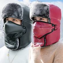 Ushanka-sombreros de bombardero para hombre y mujer, gorro de piel rusa, cálido, grueso, con orejeras, para nieve, Invierno 2024 - compra barato