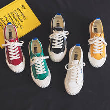Zapatillas de deporte de lona con plataforma para mujer, zapatos informales a la moda, con cordones, color blanco, 2020 2024 - compra barato
