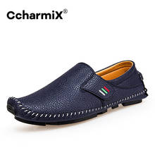 CcharmiX Plus Size 38-47 Leather Mens Shoes Spring Men Loafers Men Luxury Driving Shoes Slip On Casual Men Loafer Moccasins 2024 - buy cheap