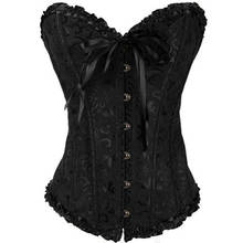 Corselet steampunk gótico feminino plus size, espartilhos e corpetes plus size, busto gótico sem alças, roupa corselet brocado 2024 - compre barato