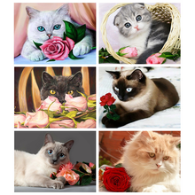 YI Bright 5D DIY Diamond Painting New Animal Cat Diamond Embroidery Sale Flower Rose Rhinestones Full Drill Mosaic Craft Kit 2024 - buy cheap