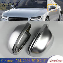 X-CAR 1 Pair Car Rearview Wing Side Mirror Covers Mirror Cap Matte Chrome Car Accessories For Audi A4L 2009 2010 2011 2012 2024 - buy cheap