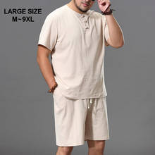 Men's Summer Set T-shirt & Shorts Super Large Size M-9XL Man Casual Loose O-neck Short Sleeve T-shirts Suit 5XL 6XL 7XL 8XL 9XL 2024 - buy cheap