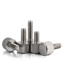 4pcs M4 stainless steel round hand screws single head knurled straight grain flat headle screw 5mm-16mm length 2024 - купить недорого