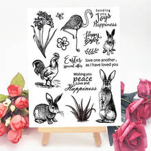 14*18CM Rabbit Transparent Clear Stamps / Silicone Seals Roller Stamp For DIY Scrapbooking Photo Album/Card Making 2024 - buy cheap