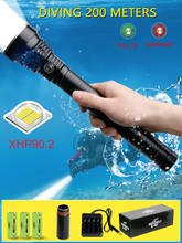200 м Профессиональный Подводный xhp90.2 светодиодный фонарик для дайвинга XHP70 светодиодный фонарь для дайвинга IXP8 для дайвинга 26650 18650 фонарь для глубокого моря 2024 - купить недорого