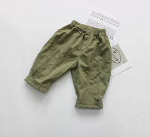 Летние брюки-карго в Корейском стиле для маленьких мальчиков; Детская одежда; Повседневные однотонные брюки для детей ясельного возраста; 2020 2024 - купить недорого