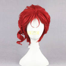 Kakyoin Noriaki de JOJO 14 ", peluca de Cosplay de pelo sintético corto rizado rojo de fibra de alta temperatura + gorro de peluca 2024 - compra barato