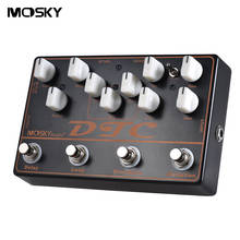 Mosky dtc 4-em-1 guitarra elétrica efeitos pedal distorção + overdrive + loop + atraso cordas guitarra peças e acessórios 2024 - compre barato