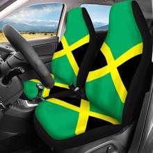 INSTANTARTS Jamaica Flag Pattern 2 шт./компл. чехол на переднее сиденье удобный автомобильный интерьер сиденья протектор Ван передние сиденья чехлы 2020 2024 - купить недорого
