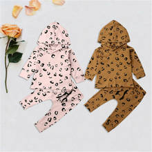 Toddler Kids Baby Boys Girls Clothes Sets Newborn Infant Leopard Print Long Sleeve Hoodies Sweatshirts+Pants Outfits Tracksuits 2024 - buy cheap