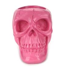 Creative Pink Skull Ornament Skeleton Pen Holder Desktop Pencil Organizer Makeup U4LD 2024 - buy cheap
