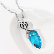 Модное ожерелье с голубым кристаллом для женщин и мужчин, цепочка для косплея, винтажное ожерелье, подарки, ювелирные аксессуары 2024 - купить недорого