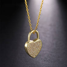 Juya artesanal micro pave zircon ouro/rosa ouro amor coração medalhão pingente colar para mulheres meninas presente de natal jóias 2024 - compre barato