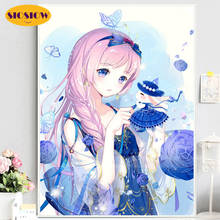 Pintura de diamantes 5d Diy, Kits de punto de cruz de niña de dibujos animados, mosaico de diamantes 3d cuadrado completo, bordado de Anime, decoración del hogar, regalo de novia 2024 - compra barato