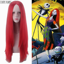 Medusa-peluca roja recta de 80cm para fiesta de Halloween, peluca con estilo Central para Cosplay, peluca con gorro 2024 - compra barato