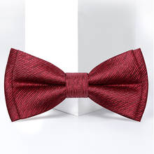 Designer Brand Luxury Wine Red Bowtie For Men Top Quality Groom Wedding Party Butterfly Bow Tie Silk Two Layer Gift Box 2024 - buy cheap