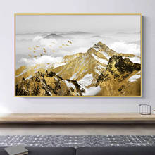 Nordic montanha de ouro abstracto paisagem arte vida posters e cópias quadros da parede quadros em tela sala estar decoração casa 2024 - compre barato