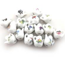Fashion chinese style teapot ceramic charms for jewelry, cartoon animals printed ceramic pendants 50pcs/lot 2024 - buy cheap