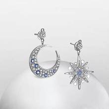Pendientes de cristal austriaco con forma de luna y Estrella, joyería de moda, de alto grado, antialérgico 2024 - compra barato