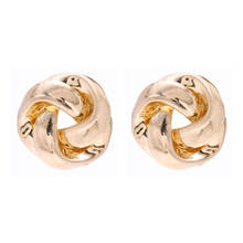 ELEGANCE11 2020 Trendy Western Earings 2 Metal Rings Twining Stud Earrings Simple Jewelry Women Gift for Christmas 2024 - buy cheap