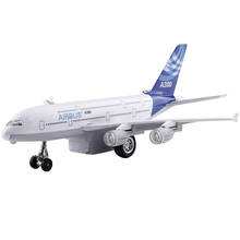 Simulation Alloy Aircraft A380 Passenger Aircraft Airbus Large Passenger Aircraft Sound and Light Pull Back Model Children's Toy 2024 - buy cheap