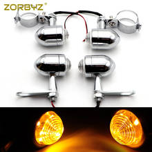 ZORBYZ-Intermitentes cromados para motocicleta, indicadores con soporte de abrazadera de horquilla, soportes para Triumph, Suzuki, Kawasaki, personalizados, 1 Juego 2024 - compra barato