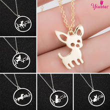 Hot Sale Stainless Steel Animal Necklace Pendant Fashion Rose Gold French Bulldog Shepherd Dog Wave Heartbeat Jewelry Woman 2020 2024 - buy cheap