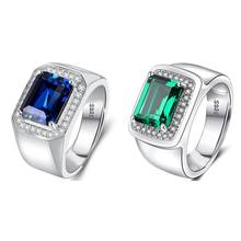 Fine Blue / Green Main Stone Opening Adjustable Jewelry Men Engagement Wedding Banquet Gift Ring 2024 - buy cheap