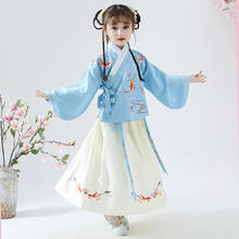 Chinese Ancient Hanfu Princess Costume Children Folk Dance Costume Girl Han Dynasty Dance Outfit Girl Fairy Stage Dancewear 90 2024 - buy cheap