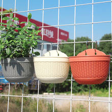 Garden Pot Imitation Rattan Weaving Wall Hanging Creative Flowerpot Flower Planter Semicircle Shape PP Balcony European Style 2024 - buy cheap