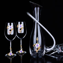 Conjunto de copo de vinho tinto esmaltado europeu de alta qualidade, copos de cristal champanhe, decantador, copo de vinho, goblet para suprimentos de festa de casamento 2024 - compre barato