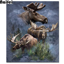 5D DIY square diamond painting The Mountain Moose landscape diamond embroidery full cross stitch pattern home decoration 2024 - buy cheap