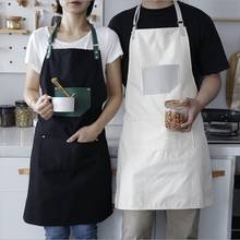 Корейский модный фартук с кожаным ремнем, водонепроницаемый и маслостойкий фартук для работы в магазине ногтей, рабочая одежда, фартук для взрослых 2024 - купить недорого