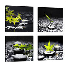 5d diy pintura diamante ponto de cruz 4 peças preto e branco pedra zen pedra verde folha bordado quadrado completo mosaico de broca redonda 2024 - compre barato