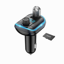 Bluetooth5.0 Handsfree Car Kit FM Transmitter Car Cigarette Lighter Audio MP3 Player Fast Charger Atmosphere light Car Accessory 2024 - buy cheap