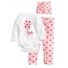 Infant Baby Clothing Sets Spring Autumn Baby Boys Girls Clothes Long Sleeve Romper+Pants+Hats 3Pcs Suits Children Clothing F0032 2024 - buy cheap