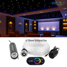 6W LED Fiber Optic Lights RGB Starry Sky Effect Ceiling Kit with Touch Remote Controller Fiber Cable 2m 200pcs 0.75mm + crystals 2024 - buy cheap