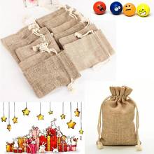 1pcs Drawstring Bag Vintage Christmas Party Weddings Favor Gift Candy Bag Burlap Packaging Pouch Jewelry Storage Organizer 2024 - buy cheap
