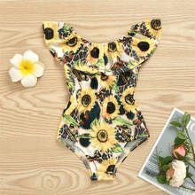 Imcute 2020 Summer Toddler Kids Baby Girls Swimwear Swimsuit 1PCS Bikini Bathing Beachwear Ruffle Sunflower 1-5Y 2024 - buy cheap