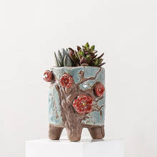 Korean Style Coarse Poterry Succulent Plant Pot Creative Fleshy Pot Planter Vase Office Desktop Ornaments Balcony Decor 2024 - buy cheap