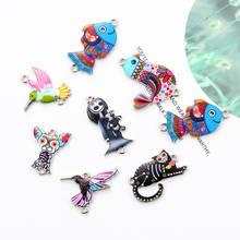 10pcs Animal Enamel Alloy Connectors Bracelets Dog Cat Fish Charms For DIY Necklace Accessories Fashion Jewelry Finding Gifts 2024 - buy cheap