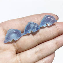 Натуральный аквамарин дельфинов f: кристально-голубой лед Кварцевый камень драгоценные камни для подвеска ожерелье подарок 2024 - купить недорого