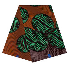 Tecido de costura de algodão, estampa verde em cera real de ankara, material de costura de alta qualidade, 6 jardas, 2019 2024 - compre barato