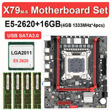 X79 M-S 3.0 Motherboard LGA2011 Combos E5 2620 CPU 4 pcs x 4GB = 16GB DDR3 1333Mhz ECC REC RAM SATA3.0 USB3.0 NVME M.2 Slot 2024 - buy cheap