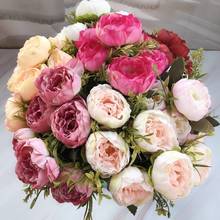 Artificial Peony Tea Rose Artificial Flowers Silk Peonies Bouquet Wedding Home Party Decoration Fake Flowers 2024 - buy cheap