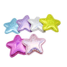 60pcs/lot 4cm Pu Star Padded Appliques for Children Headwear Hair clip Accessories and Garment Accessories 2024 - buy cheap