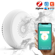 Tuya-Sensor de humo Zigbee para casa inteligente, alarma de incendios inalámbrico con sistema de seguridad, Control por aplicación de Smart Life y Tuya para el hogar 2024 - compra barato