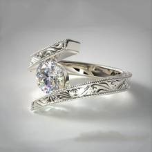Женское кольцо с большим цирконием, серебряное кольцо для свадьбы, помолвки, модные украшения, 2019 2024 - купить недорого